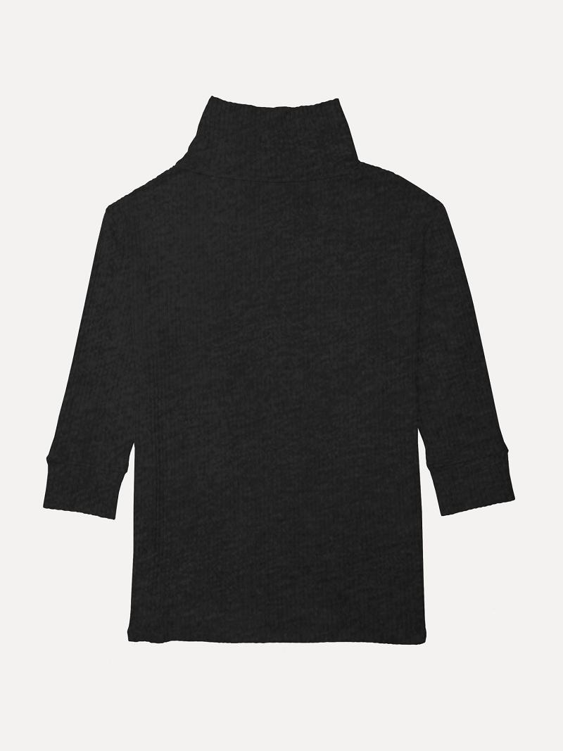 Női Tommy Hilfiger Essential Cowl Tunic Pulóverek Fekete | HU 381CTV